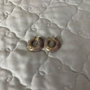 Kendra Scott Gold and Purple Textured Earrings